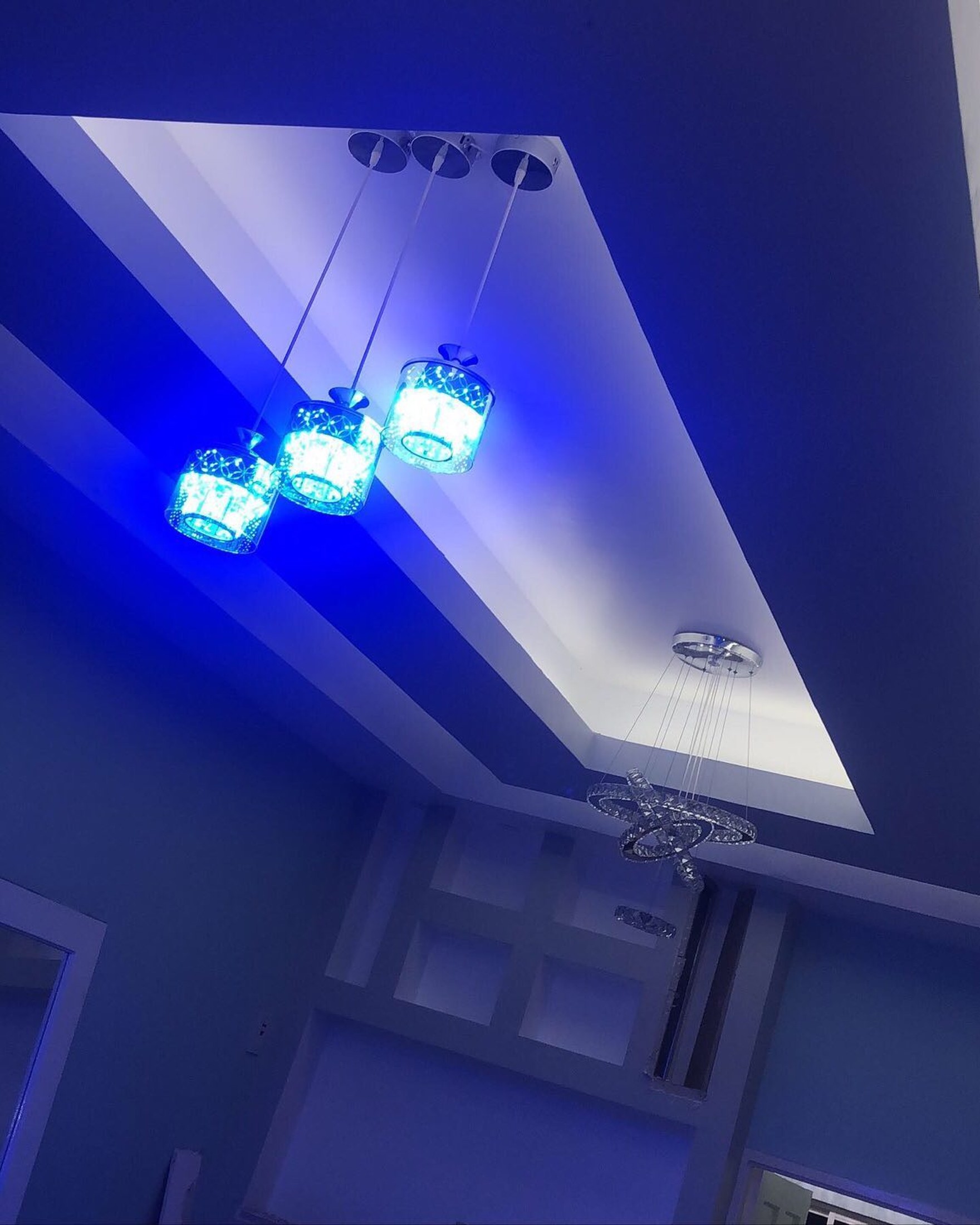 Navy ceiling lighting suite